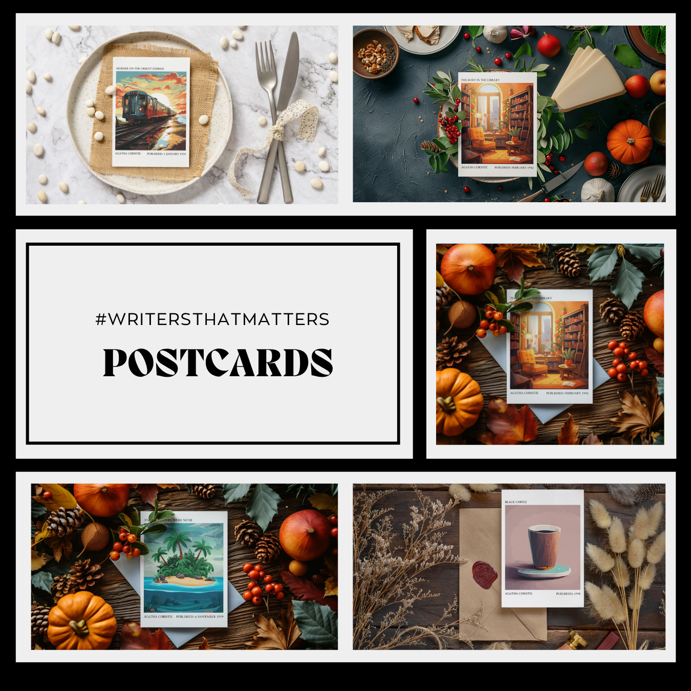 Postcards-collection-Agatha-christie-book-box-musings-of-a-reader