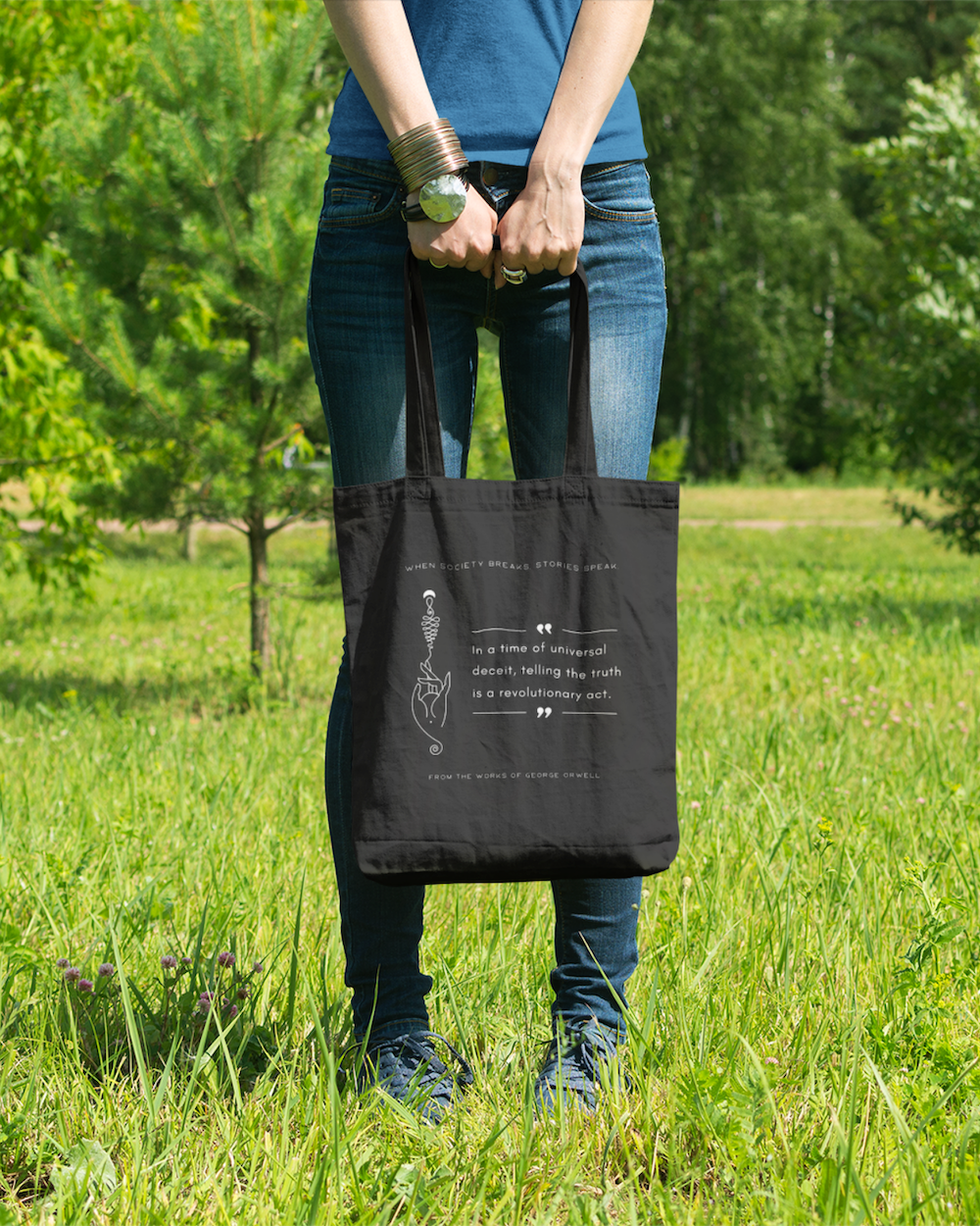 Telling-the-truth-is-a-revolutionary-act-gift-tote-bag-musings-of-a-reader