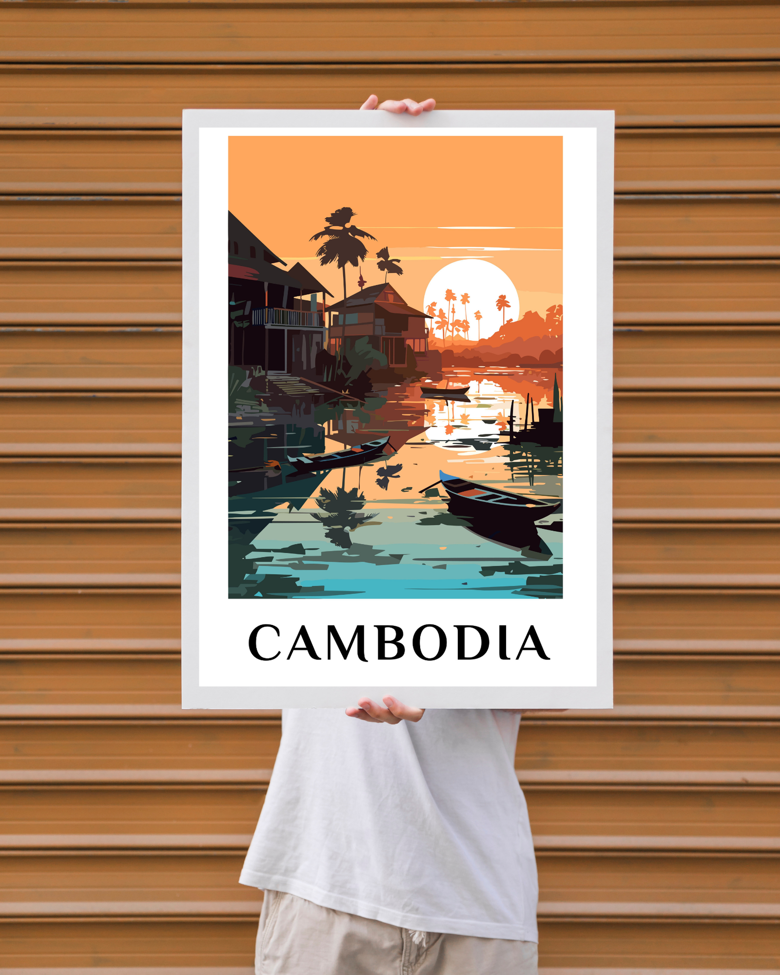 Cambodia-vintage-travel-poster-person-holding-musings-of-a-reader