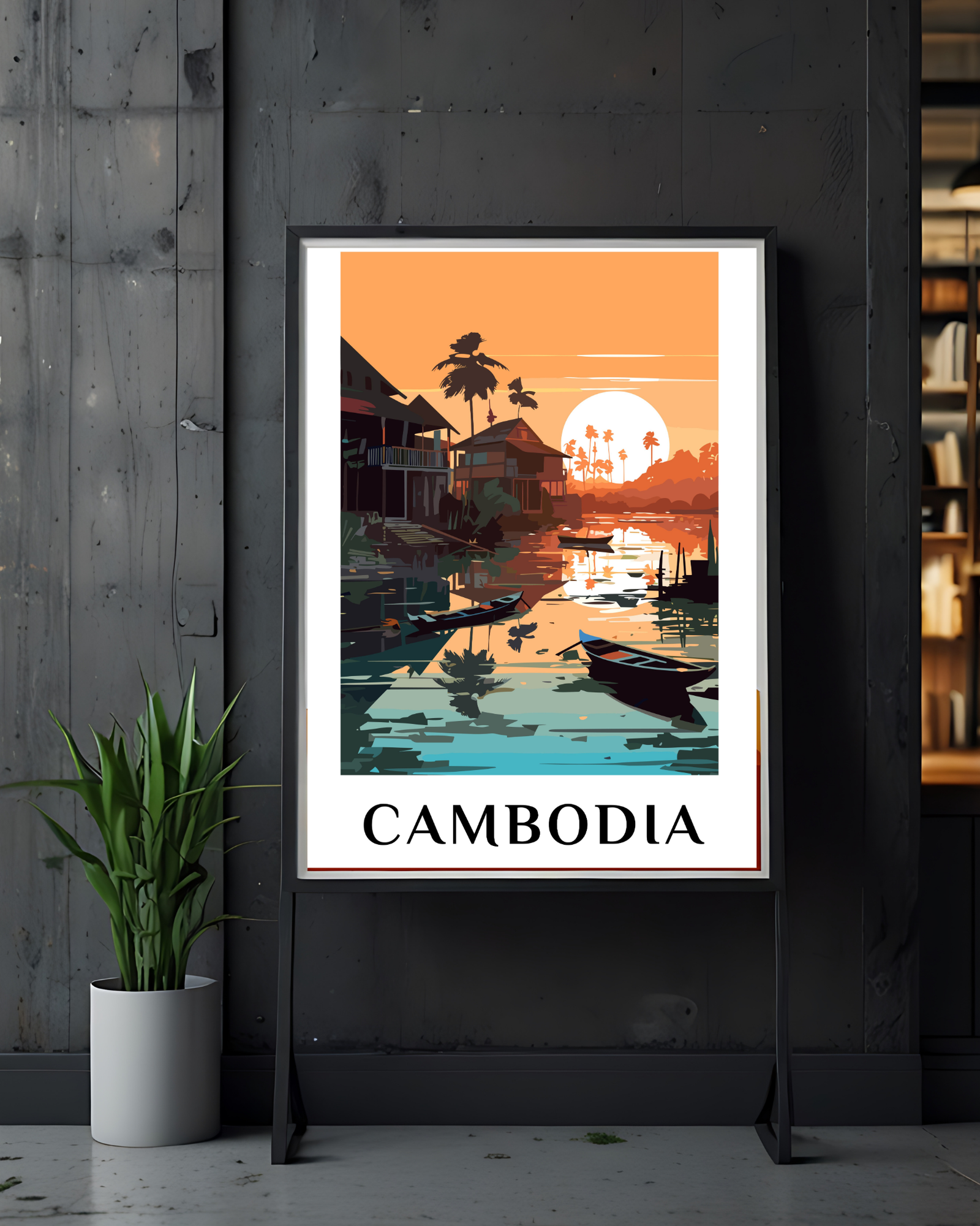 Cambodia-vintage-travel-poster-standing-frame-musings-of-a-reader
