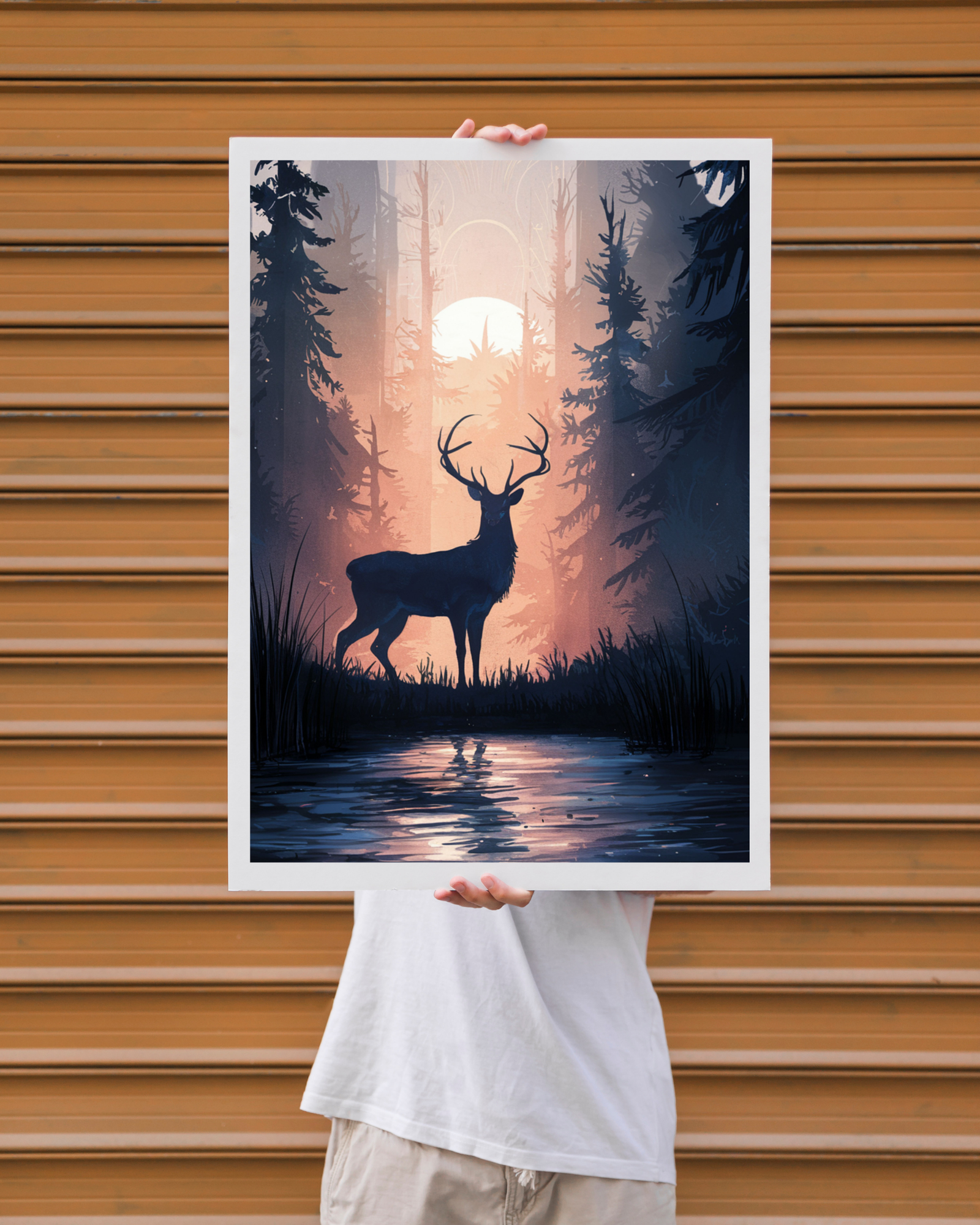 Deer-in-the-forest-poster-person-holding-musings-of-a-reader