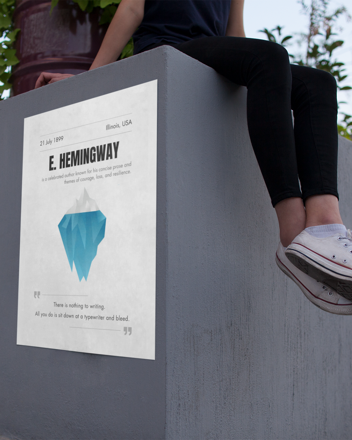 Ernest-hemingway-poster-on-the-concrete-wall-musings-of-a-reader