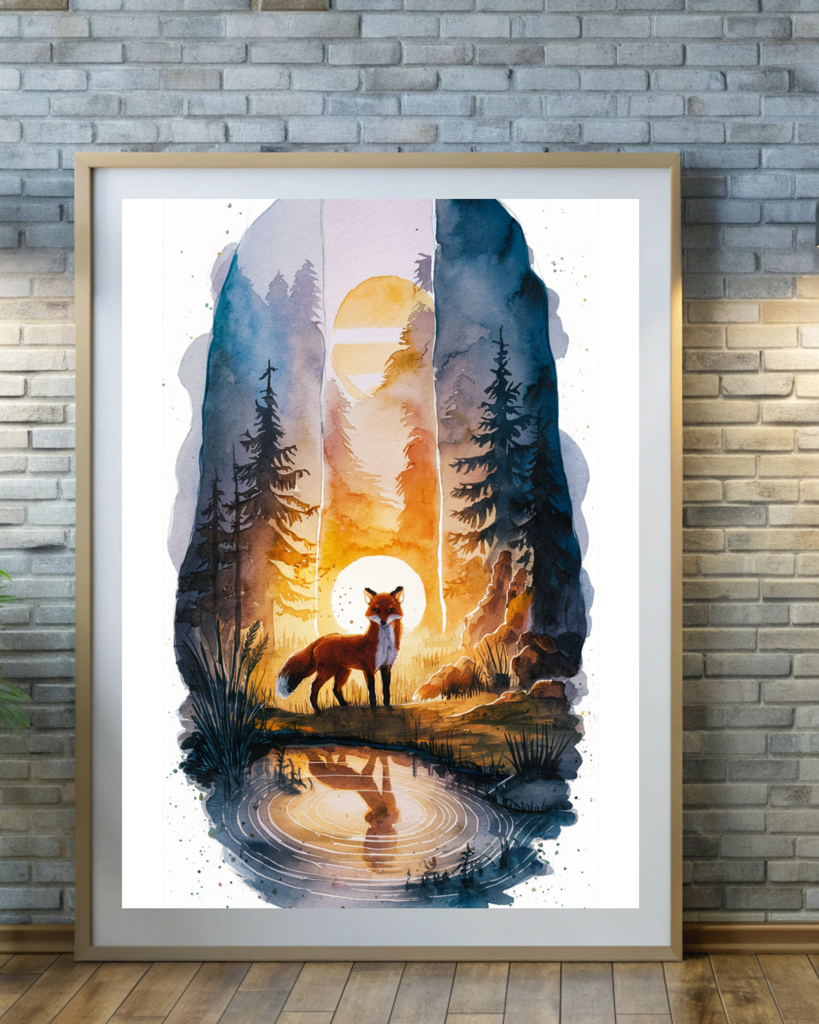 Fox-reflection-poster-against-wall-musings-of-a-reader