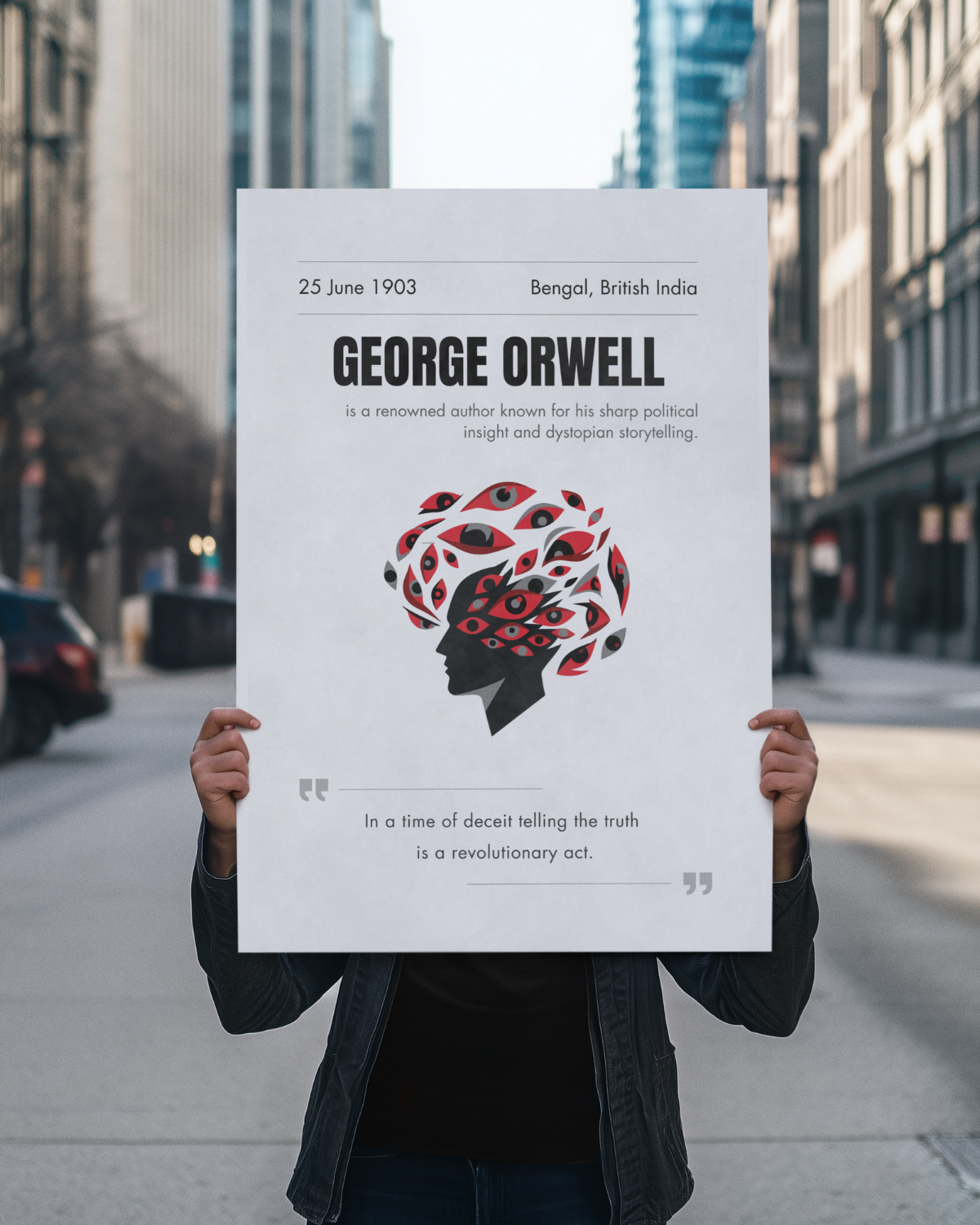 George-orwell-person-holding-poster-outside-musings-of-a-reader