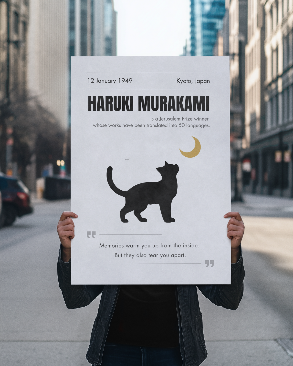 Haruki-Murakami-person-holding-poster-outside-musings-of-a-reader