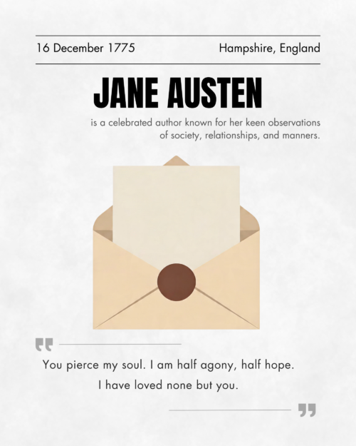 Jane Austen Literary Poster