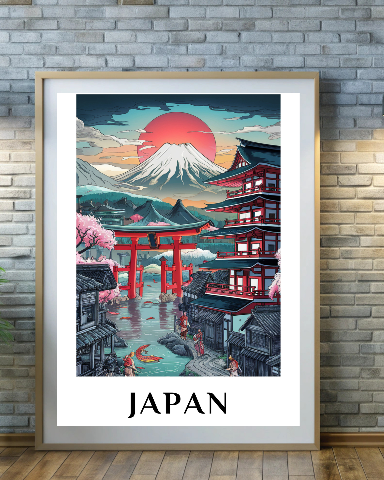 Japan-vintage-travel-poster-against-wall-musings-of-a-reader