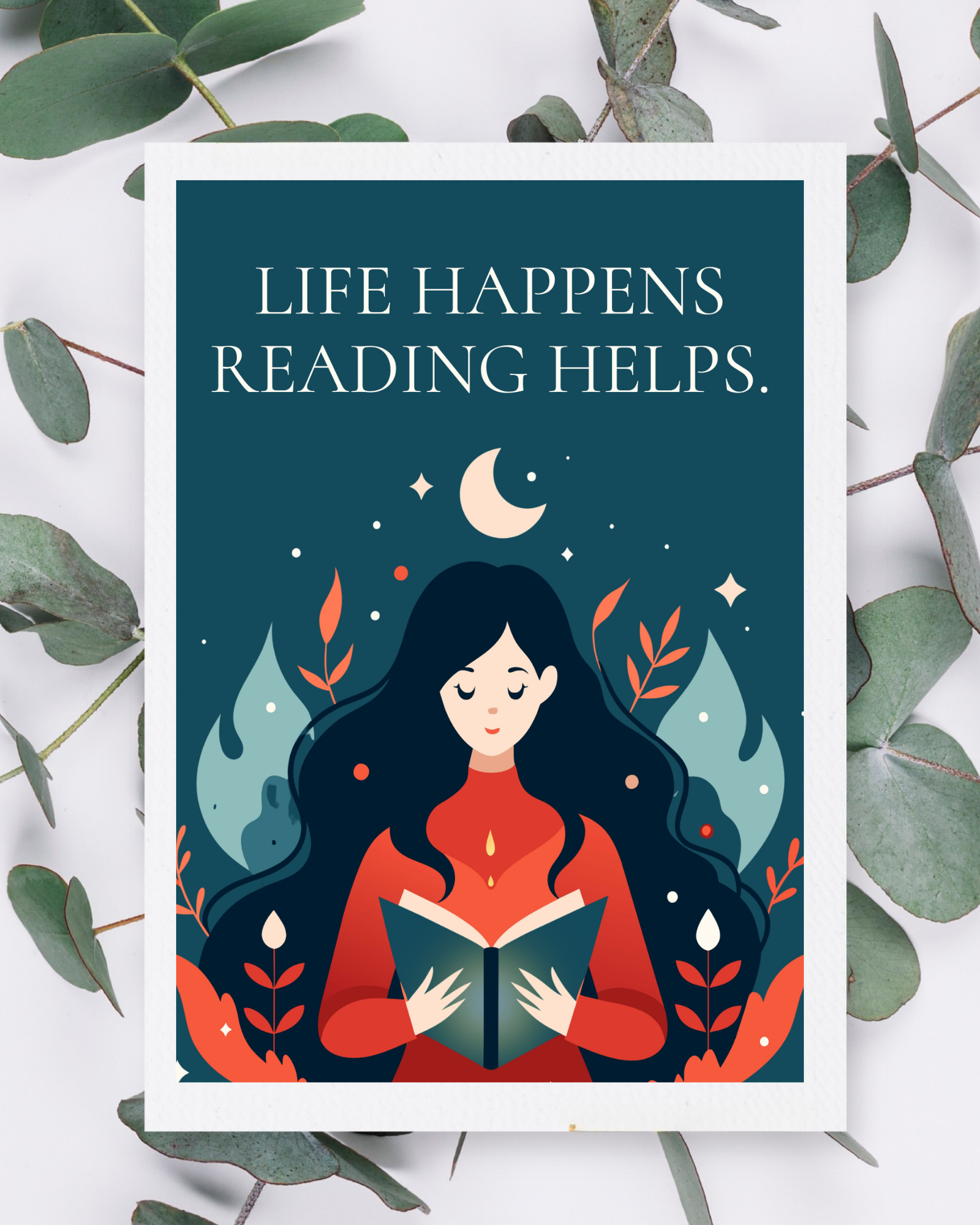 Life-happens-reading-helps-poster-flatlay-musings-of-a-reader