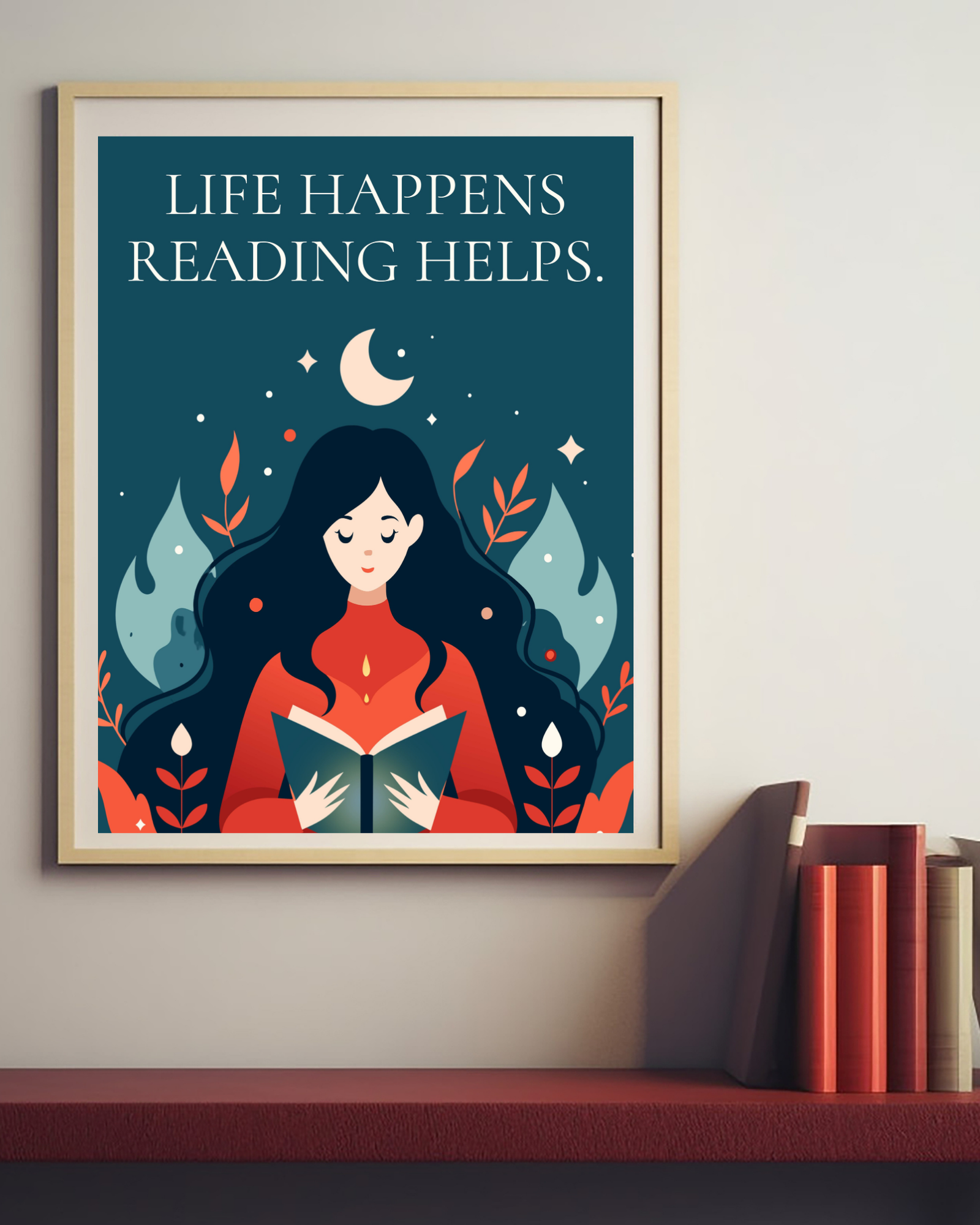 Life-happens-reading-helps-poster-near-books-musings-of-a-reader