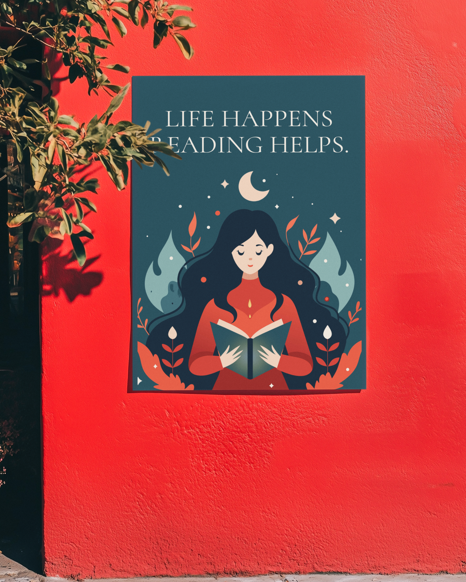 Life-happens-reading-helps-poster-on-wall-musings-of-a-reader