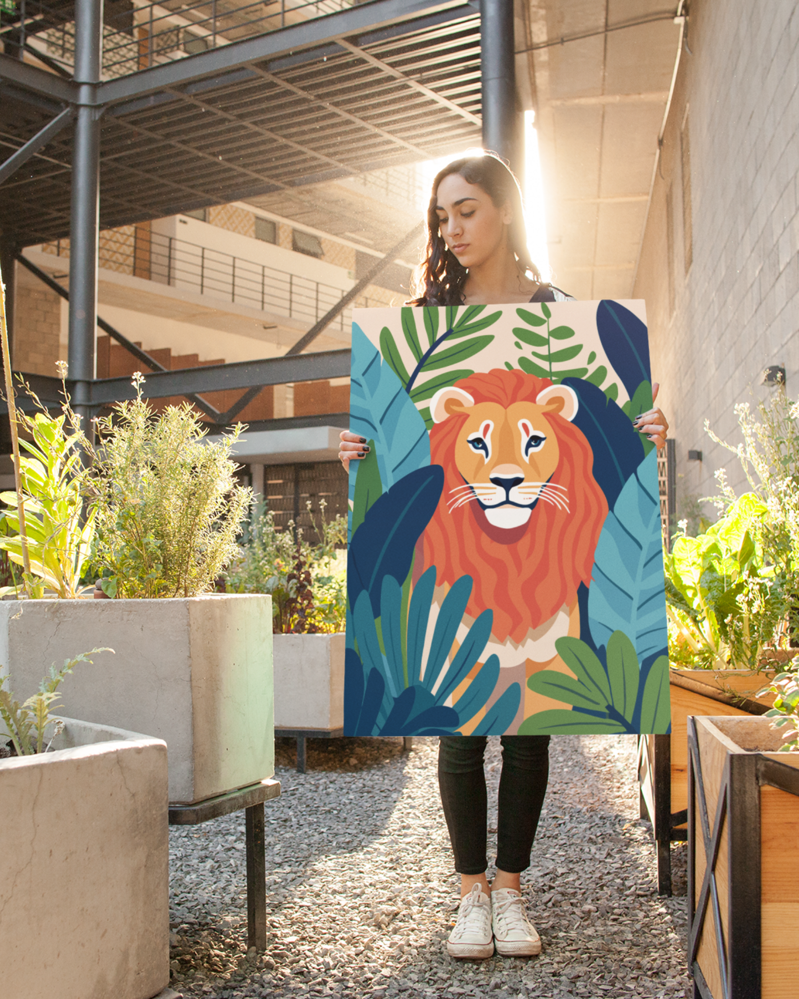 Lion-poster-person-holding-courtyard-musings-of-a-reader