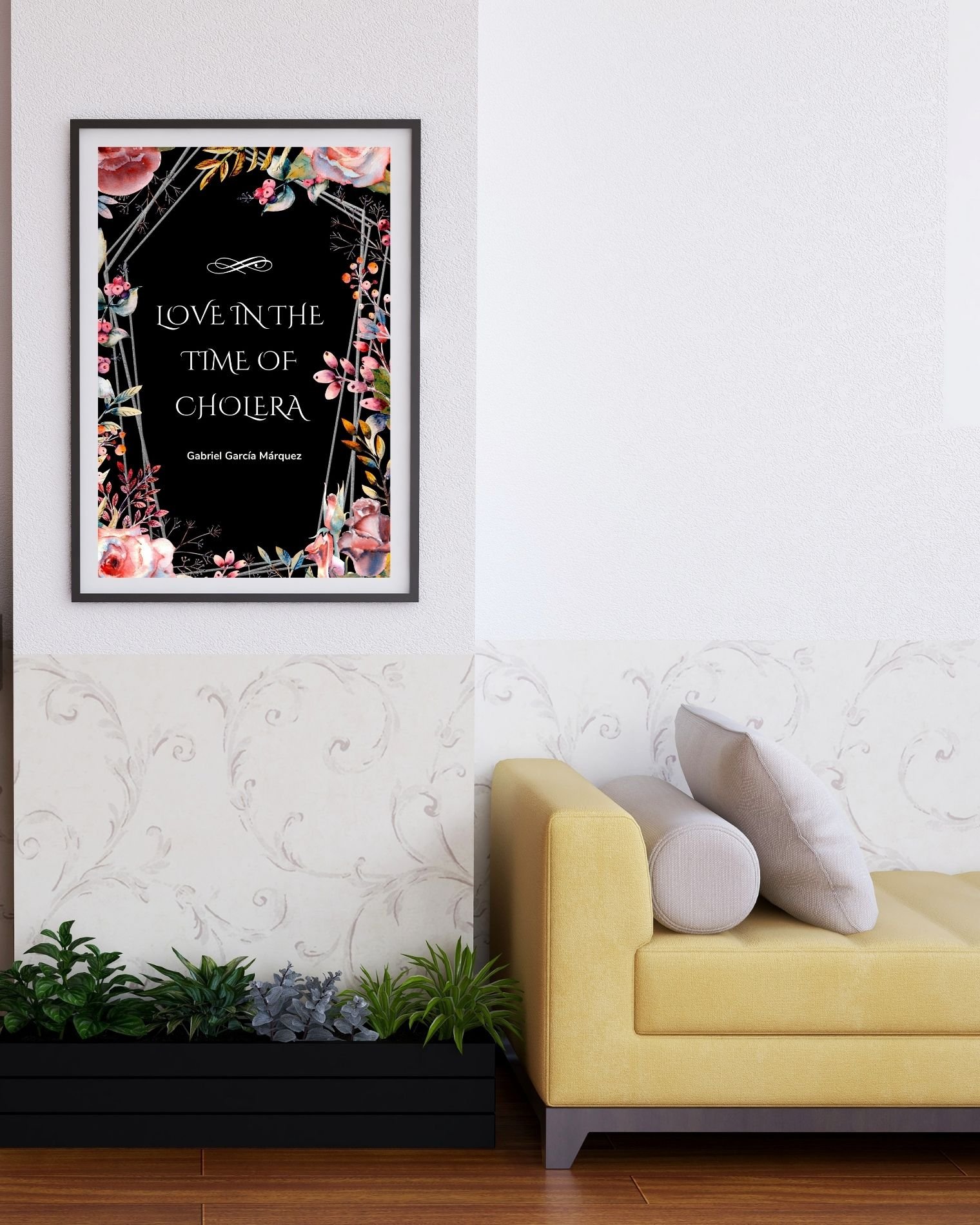 Love-in-the-time-of-cholera-gabriel-garcia-marquez-framed-poster-in-living-room-musings-of-a-reader