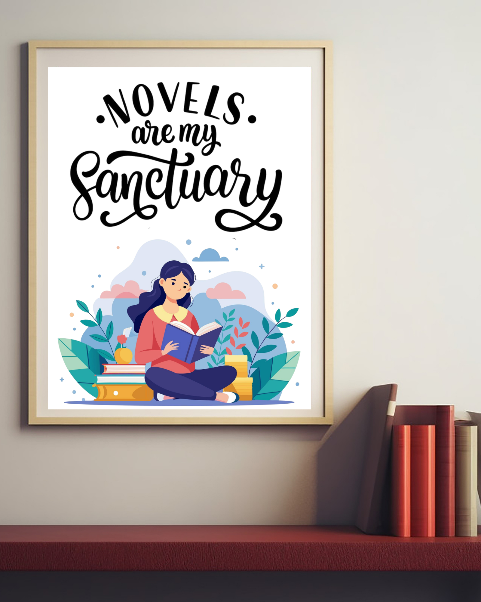 Novels-are-my-sanctuary-poster-near-books-musings-of-a-reader