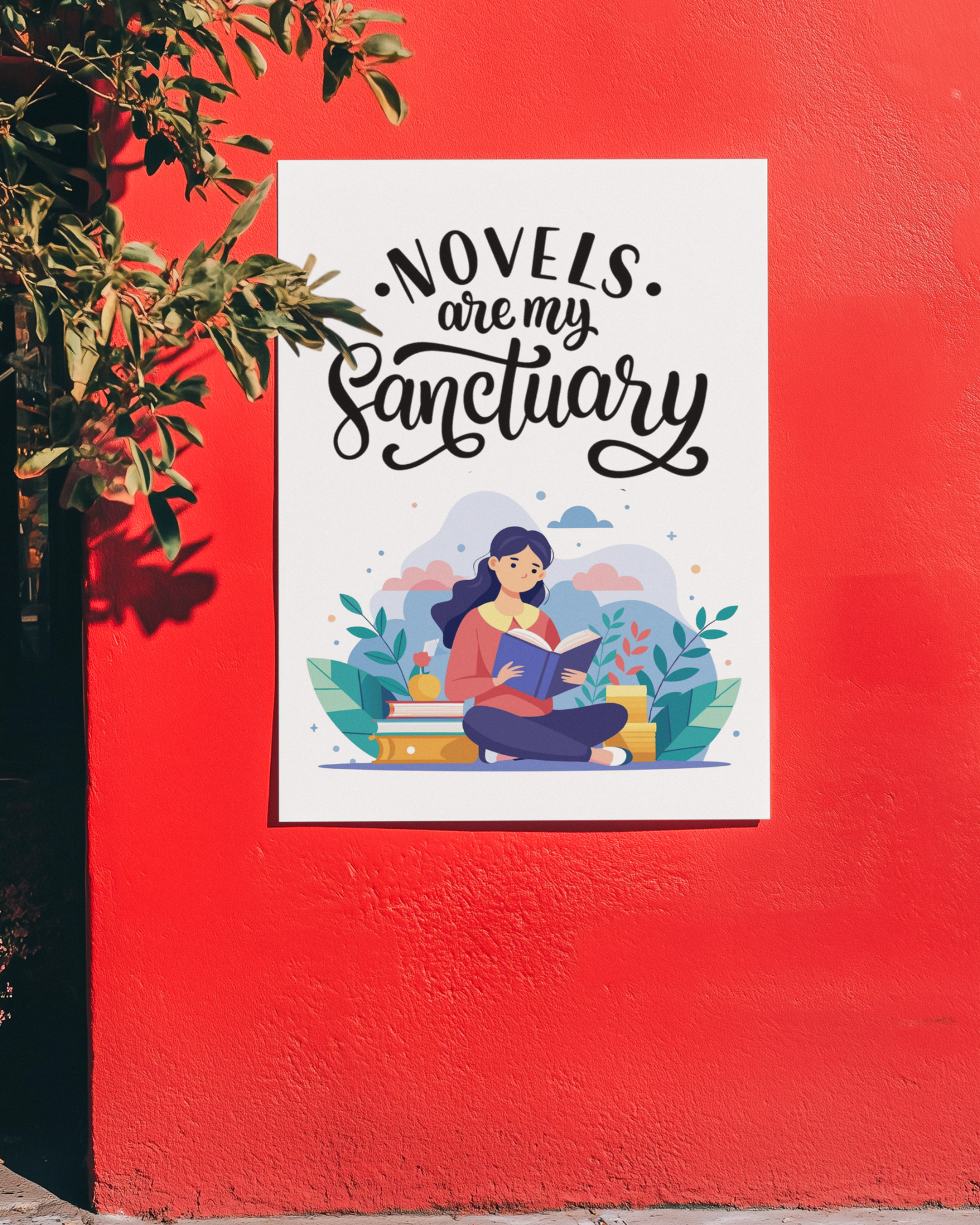 Novels-are-my-sanctuary-poster-on-wall-musings-of-a-reader
