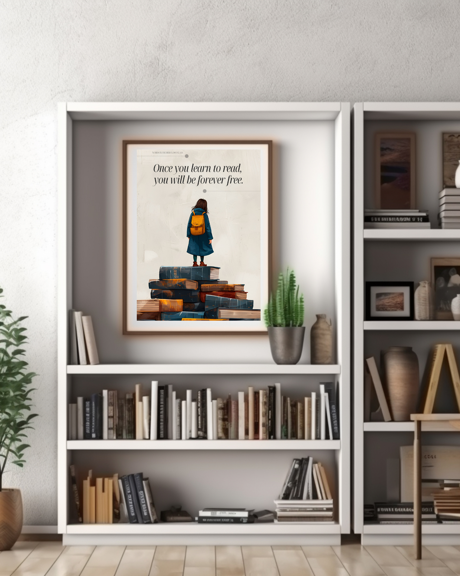 Once-you-learn-to-read-frederick-douglass-poster-on-bookshelf-musings-of-a-reader
