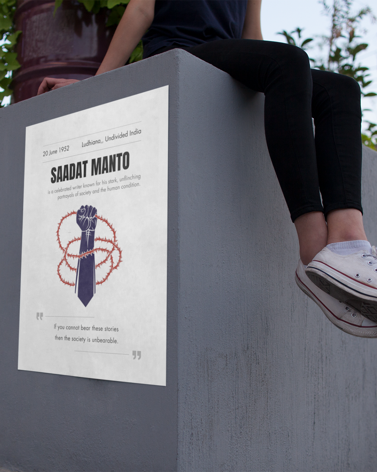 Saadat-hasan-manto-poster-on-the-concrete-wall-musings-of-a-reader