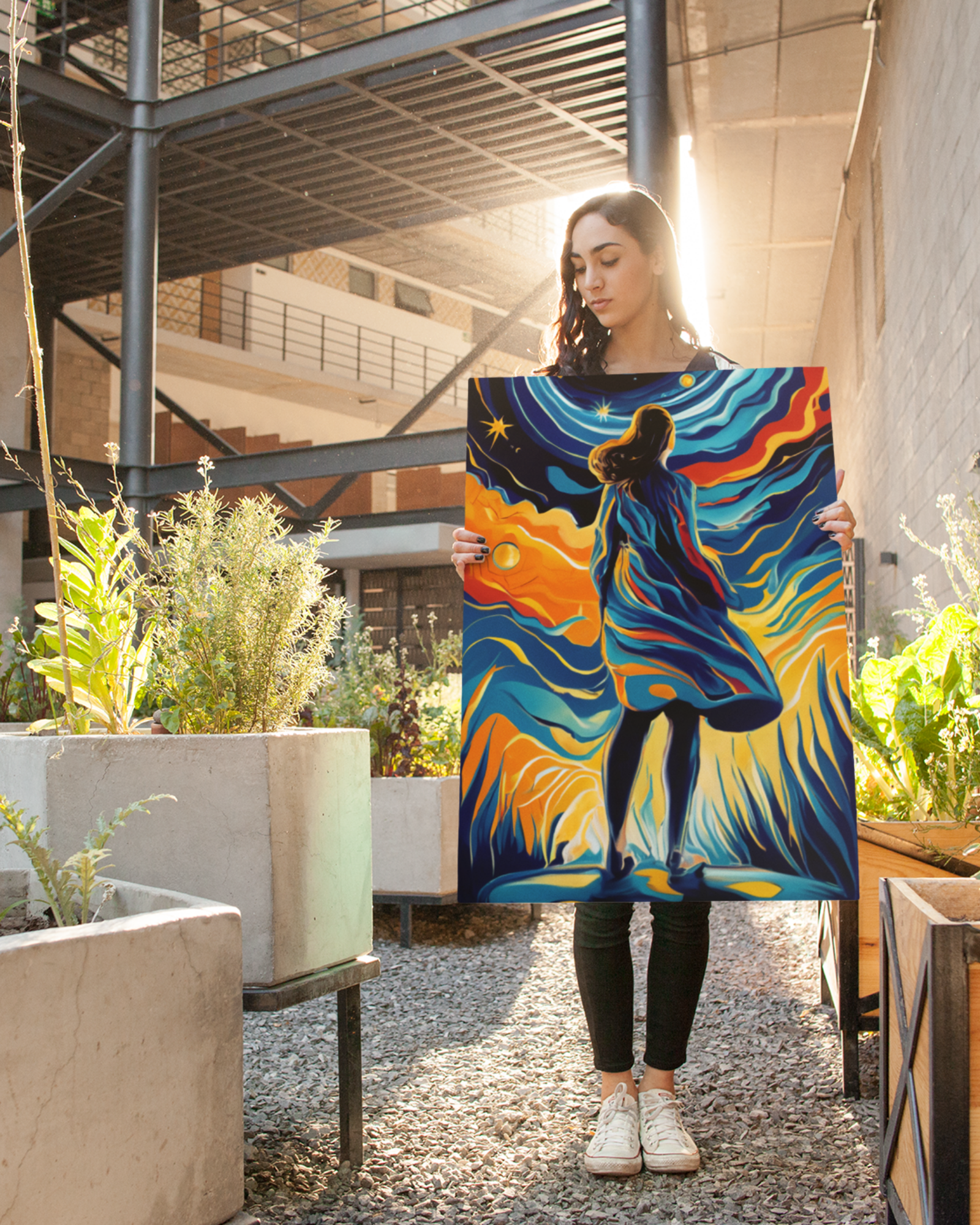 Starry-abstract-figure-poster-person-holding-courtyard-musings-of-a-reader