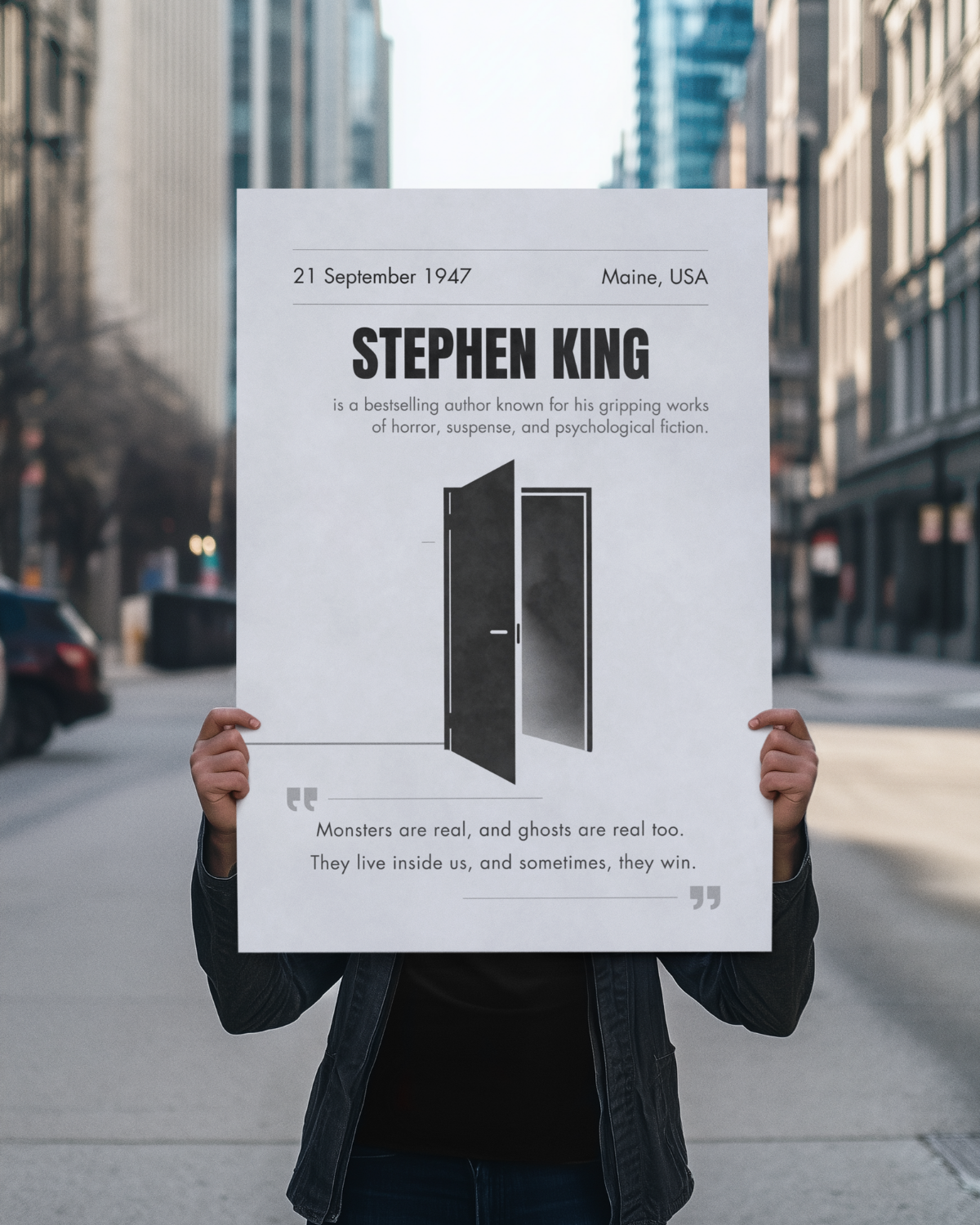 Stephen-king-person-holding-poster-outside-musings-of-a-reader