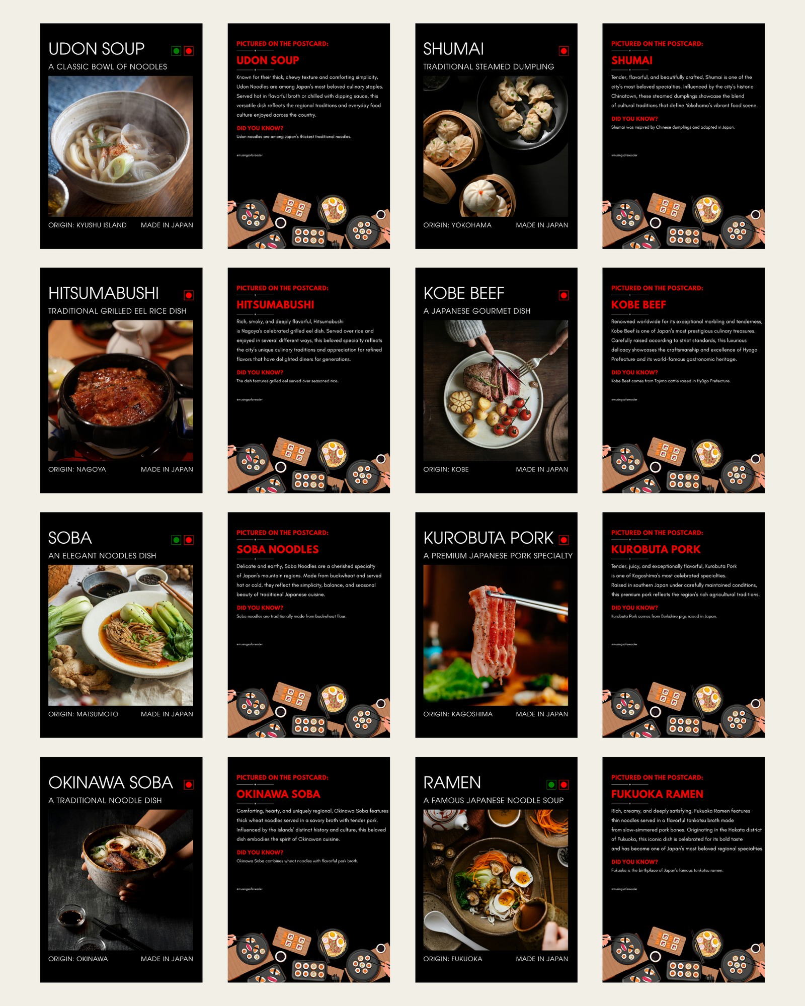 Japan-food-postcard-set-grid-musings-of-a-reader