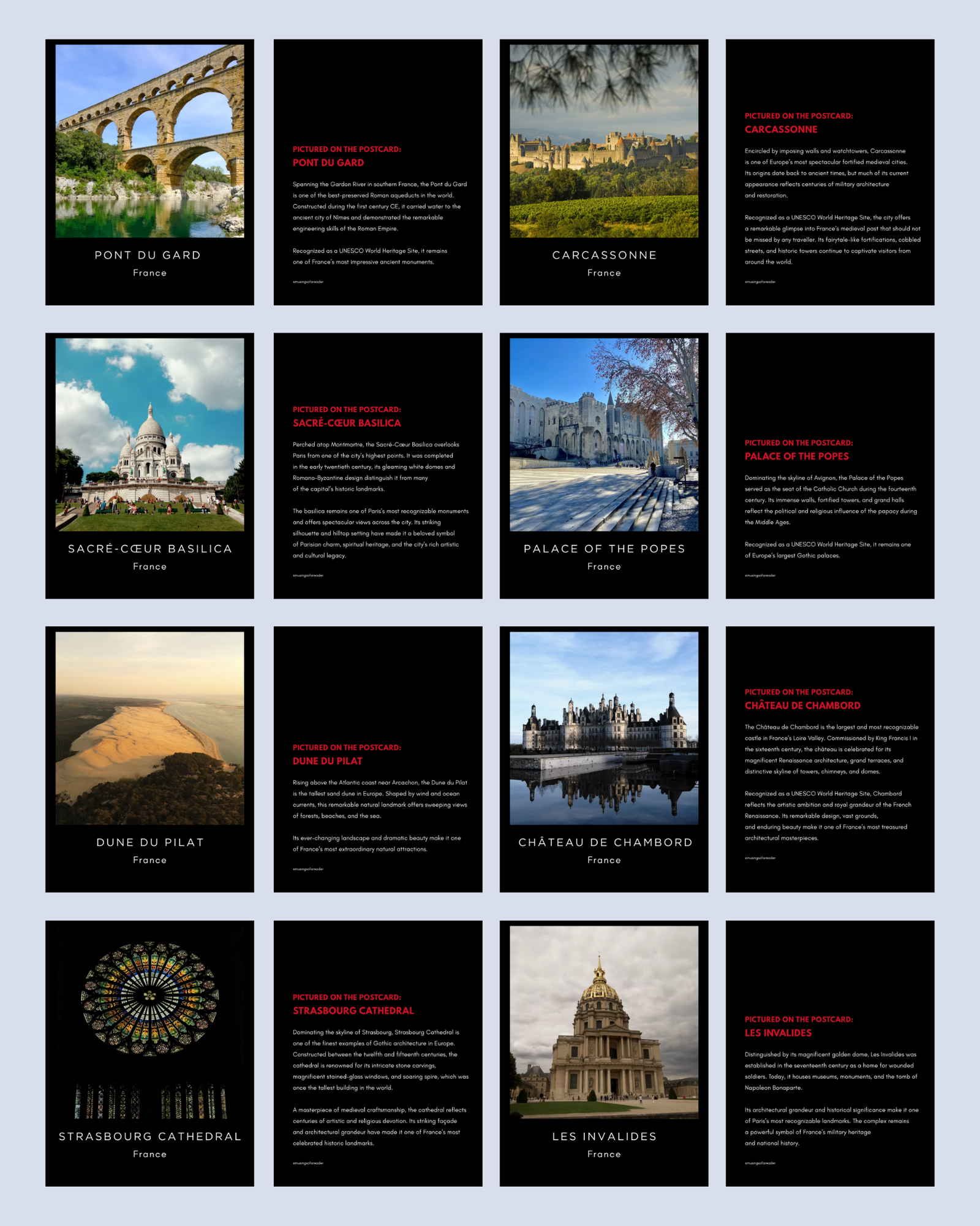 France-landmarks-and-monuments-grid-landmarks-and-monuments-france-postcard-set-musings-of-a-reader