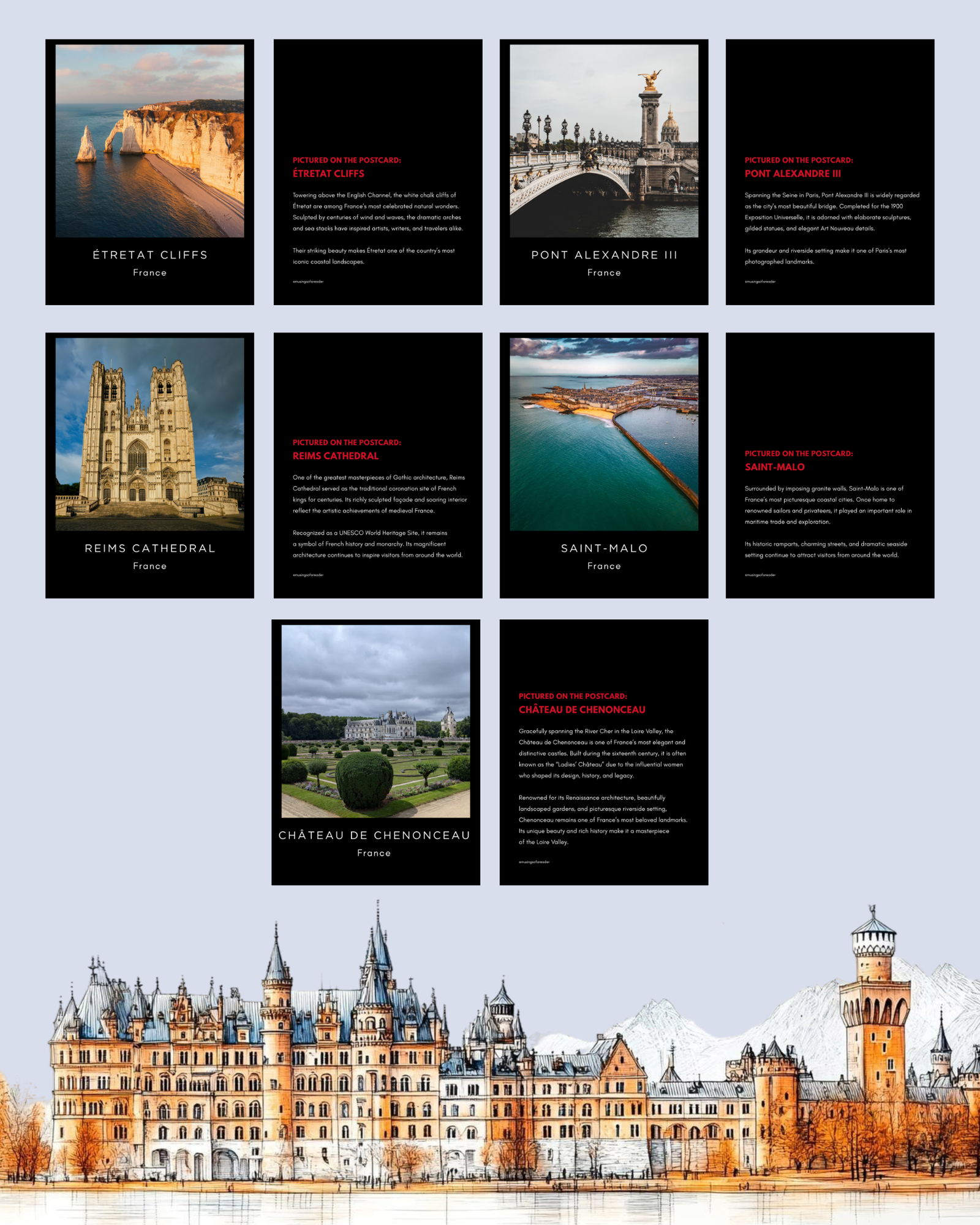France-postcard-grid-landmarks-and-monuments-france-postcard-set-musings-of-a-reader