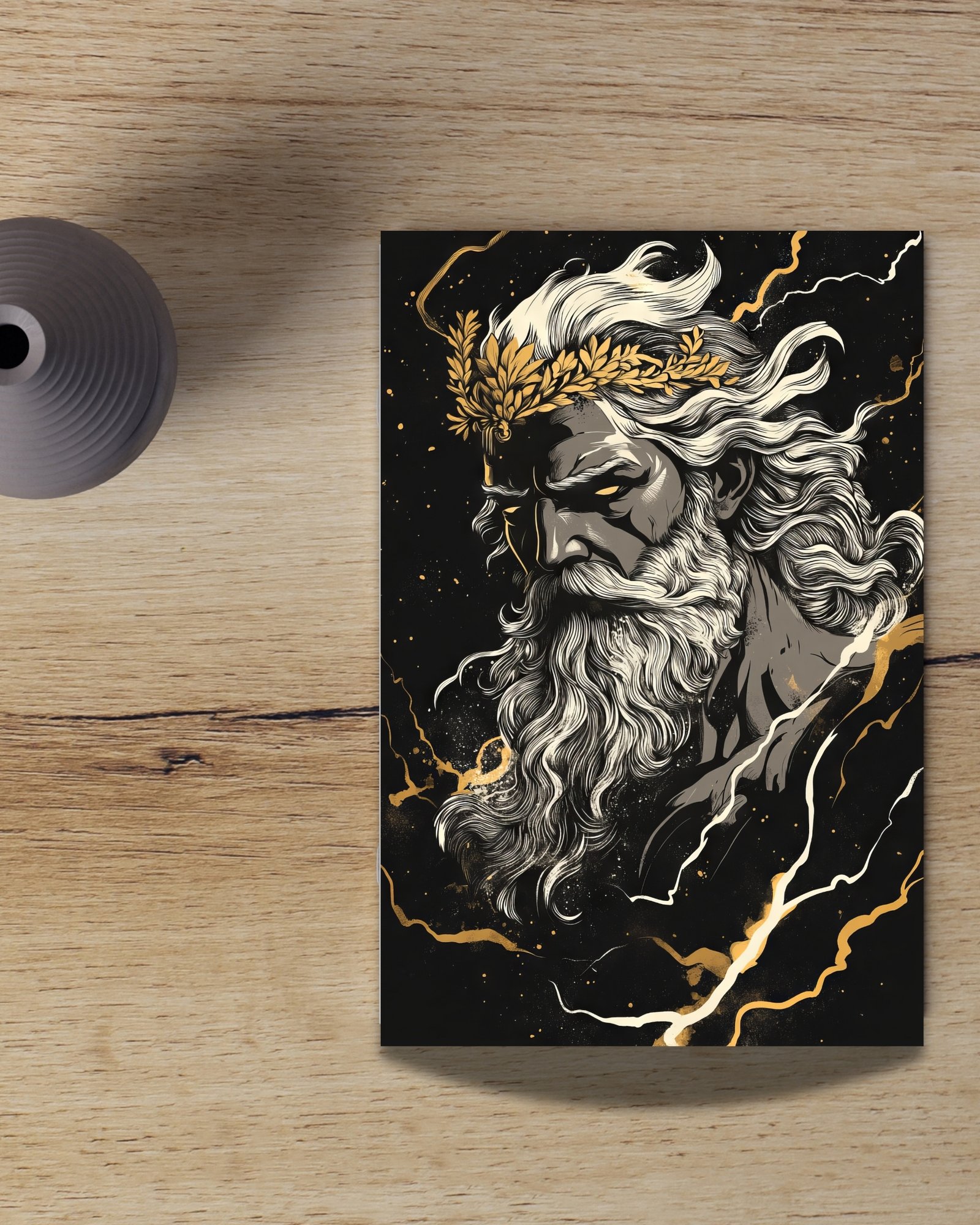 Zeus-postcard-front-table-mockup-zeus-postcard-musings-of-a-reader